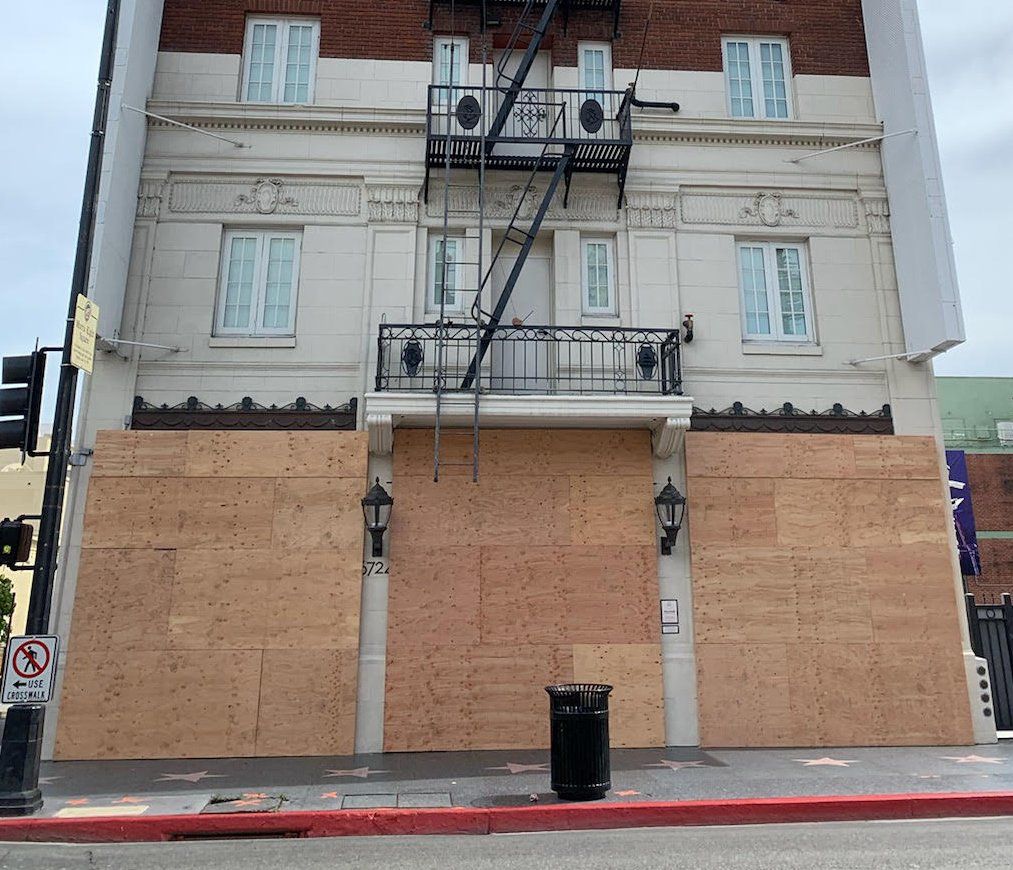 Plywood on Hollywood Boulevard
